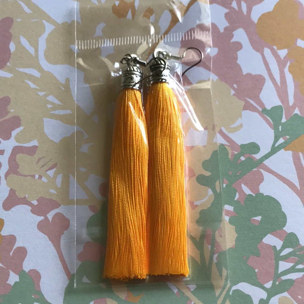 Yellow Tassel Earrings